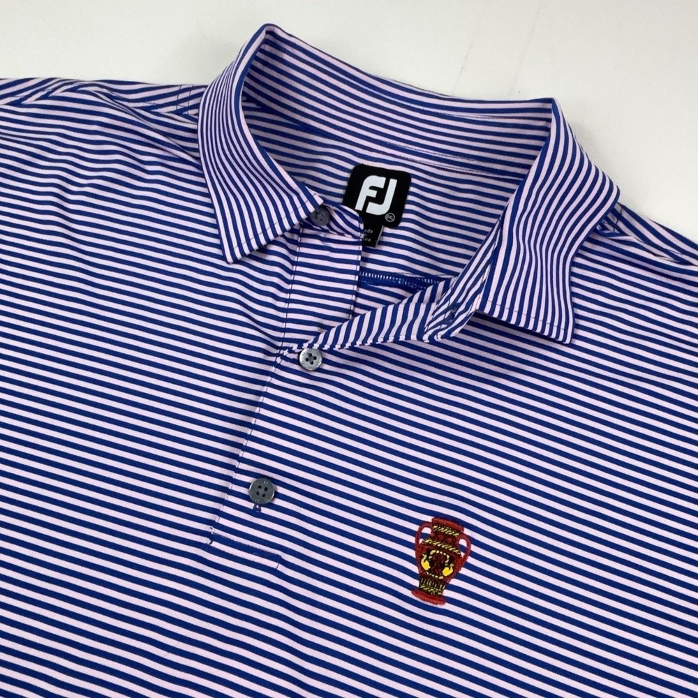 FootJoy Golf Polo Shirt Mens 2XL Blue Short Sleeve Naples National Golf Club